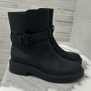 Vince leather waterproof moto boots *never worn*